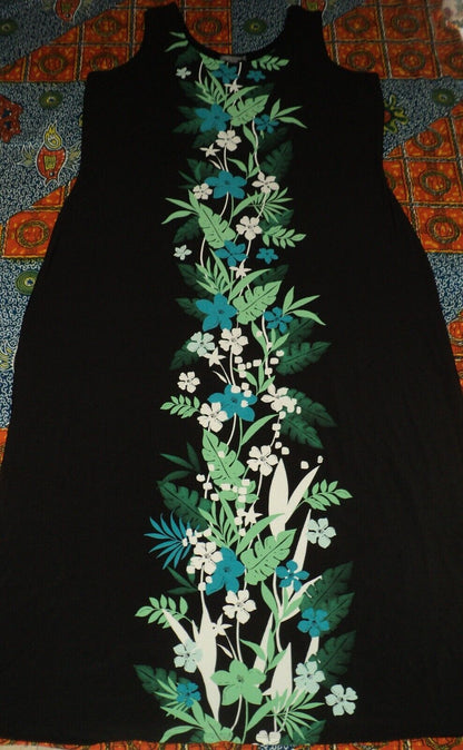 Jessica London Plus Size Kelly Green Tropical Sleeveless Knit Maxi Dress Sz 30W