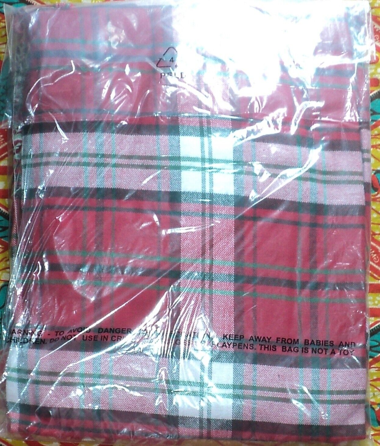 Dreams & Co Plus Size Classic Red Plaid Embroidered Cotton Flannel Lounger Sz 1X