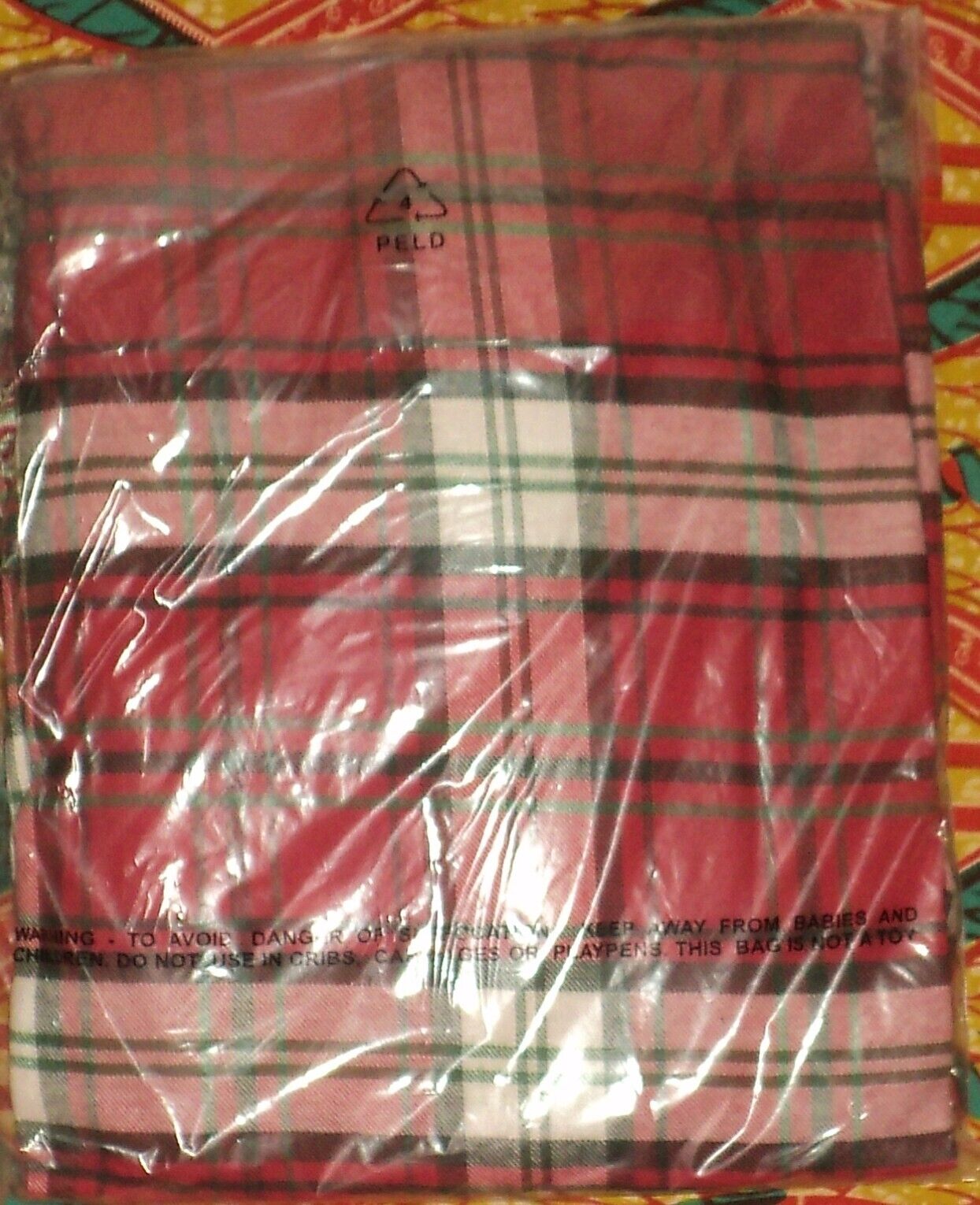 Dreams & Co Plus Size Classic Red Plaid Embroidered Cotton Flannel Lounger Sz 1X