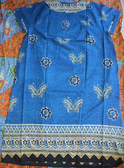 Only Necessities Plus Size Blue Butterfly Notch Neck Lounger Size 5X(38/40)