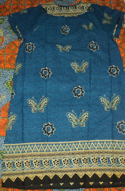 Only Necessities Plus Size Blue Butterfly Notch Neck Lounger Size 5X(38/40)