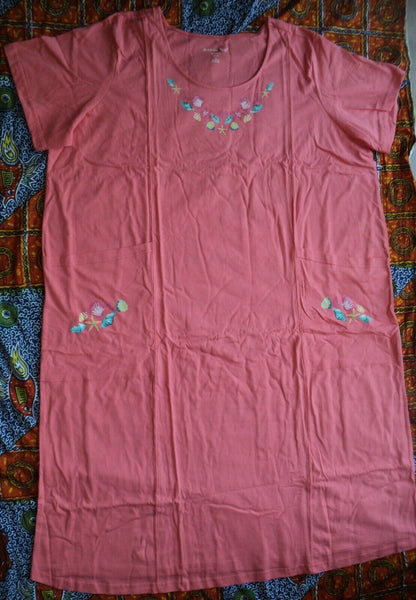 Dreams & Co. Plus Size Sweet Coral Short Sleeves Sleep Shirt Tee Size 1X(22/24)