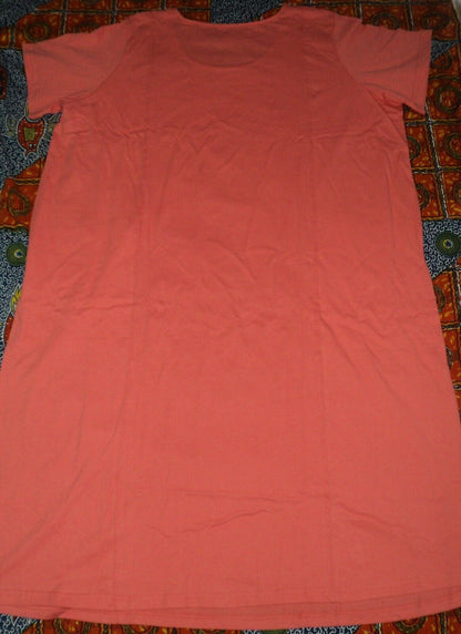 Dreams & Co. Plus Size Sweet Coral Short Sleeves Sleep Shirt Tee Size 1X(22/24)