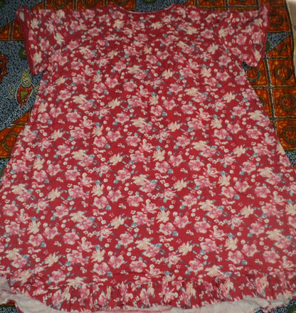 Dreams & Co. Plus Size Strawberry Roses Short Cotton Knit Nightgown Sz 2X-26/28