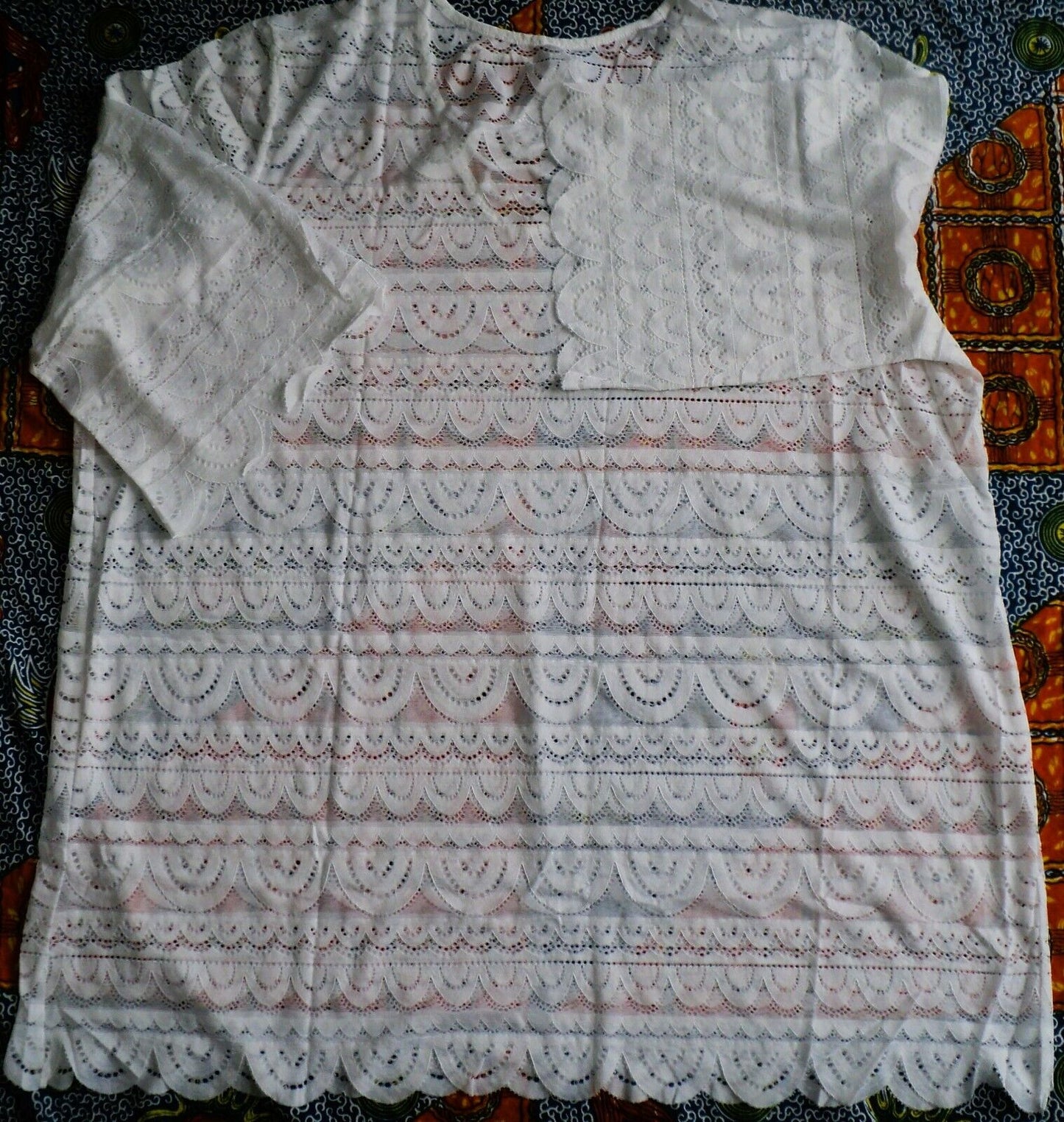 Swimsuits for all Plus Size White Scallop Lace Cover Up Size 26/28