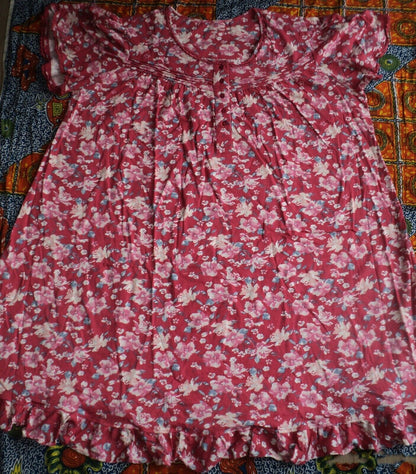 Dreams & Co. Plus Size Strawberry Roses Short Cotton Knit Nightgown Sz 1X-22/24