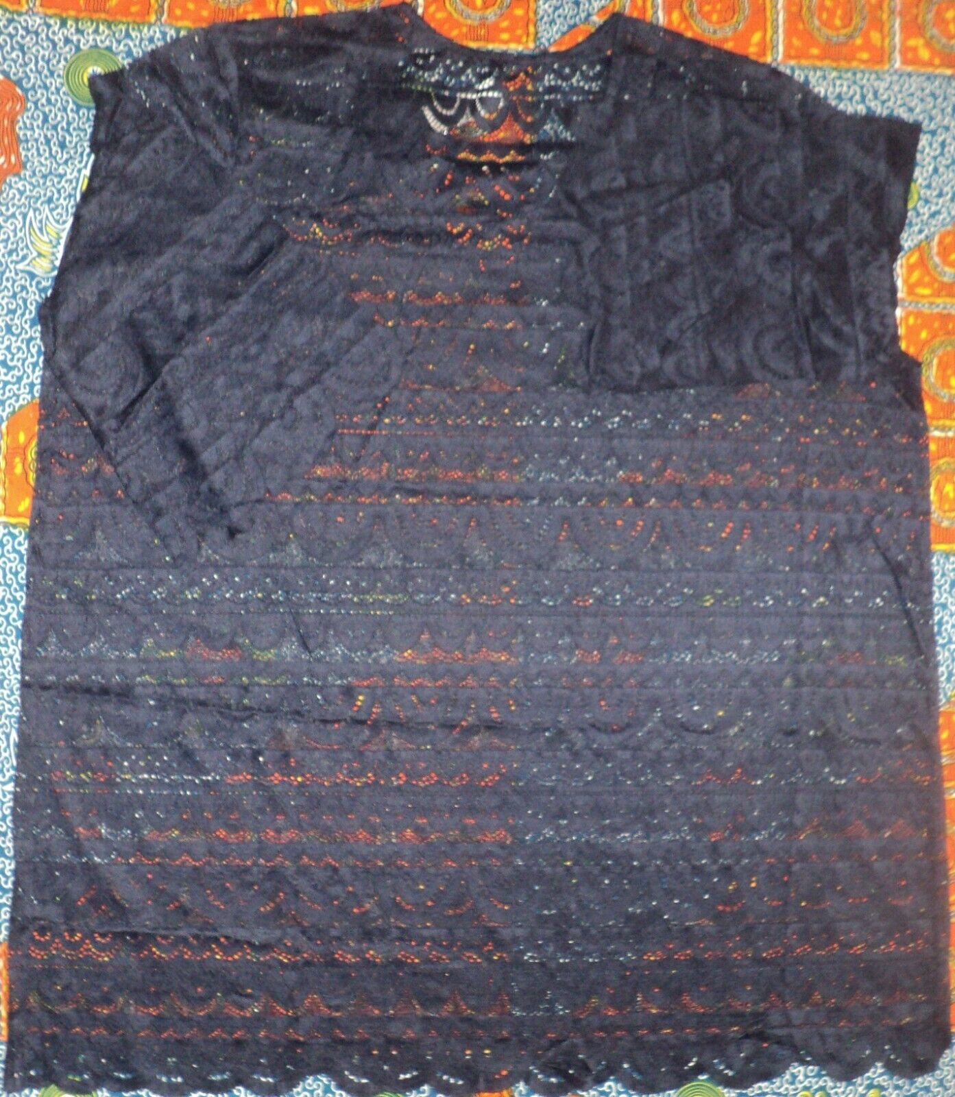 Swimsuits for all Plus Size Navy Scallop Lace Cover Up Size 22/24