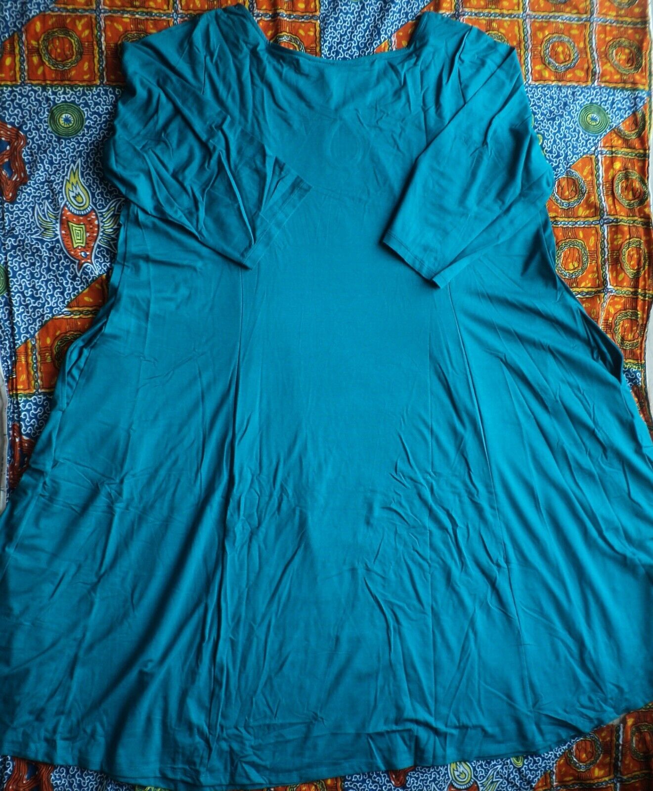 Jessica London Plus Size Deep Teal 3/4 sleeves Twisted Keyhole Dress Size 18W