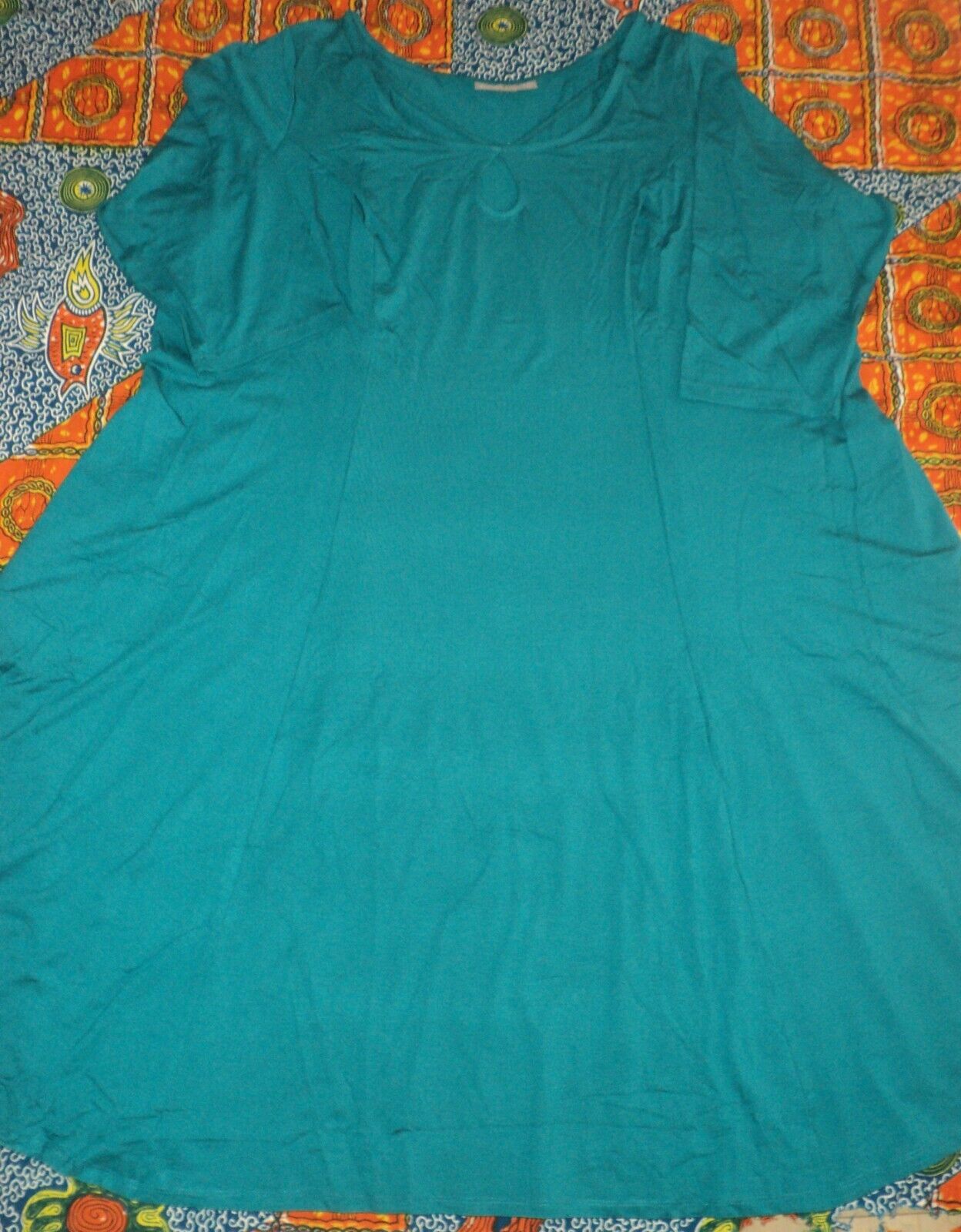 Jessica London Plus Size Deep Teal 3/4 sleeves Twisted Keyhole Dress Size 18W