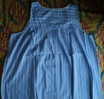 Dreams & Co. Plus Size French Blue Stripe Long Sleeveless Nightgown Size 4X