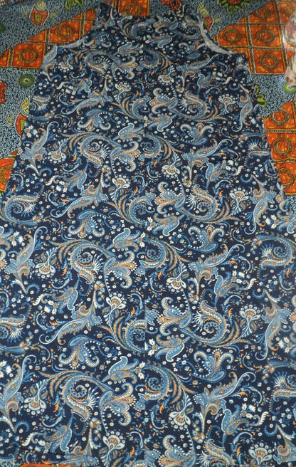 Denim 24/7  Plus Size Petite Navy Folklore Ultra Smooth Print Maxi Dress Size 4X