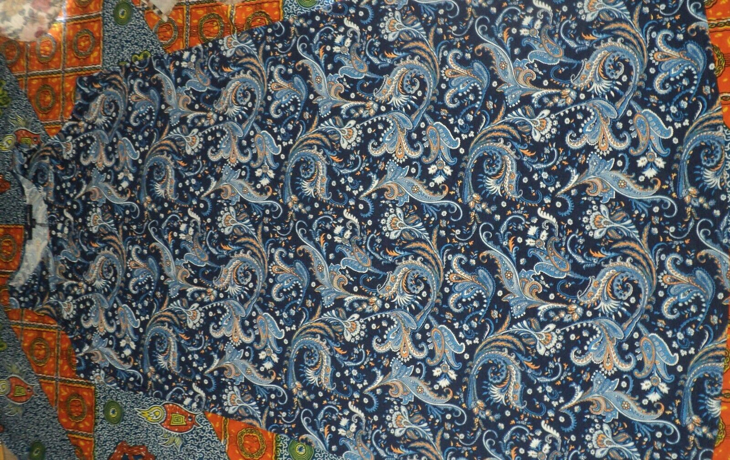 Denim 24/7  Plus Size Petite Navy Folklore Ultra Smooth Print Maxi Dress Size 4X