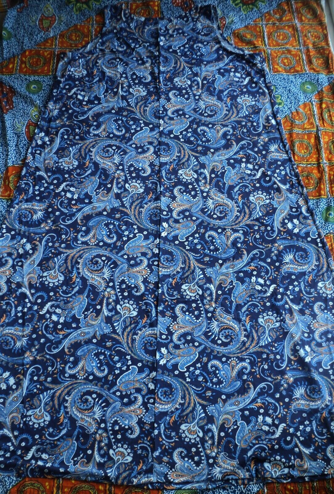 Denim 24/7  Plus Size Petite Navy Folklore Ultra Smooth Print Maxi Dress Size 4X