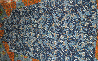 Denim 24/7  Plus Size Petite Navy Folklore Ultra Smooth Print Maxi Dress Size 4X