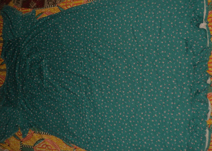 Dreams & Co. Plus Size Petite Deep Teal Ditsy Long Cotton Knit Nightgown Sz 4X