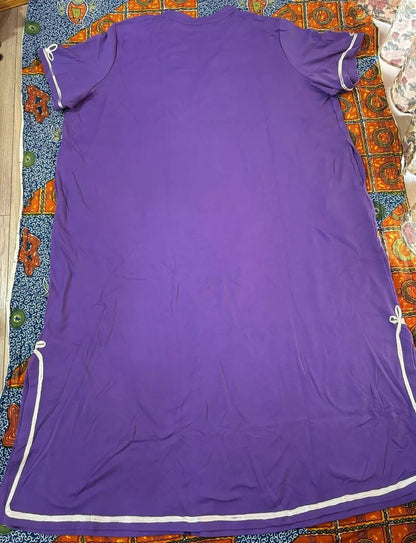 Only Necessities Plus Size Plum Burst Embellished Knit Lounger Size 3X(30/32)