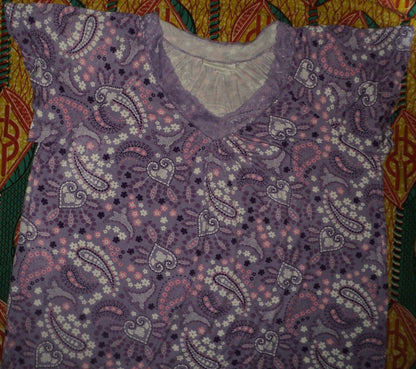 Dreams & Co. Plus Size Soft Iris Bloom Lace Trim Knit Nightgown Size L(18/20)