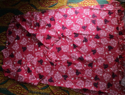 Only Necessities Plus Size Pink Burst Cotton Flannel Print Short Nightgown Sz 1X