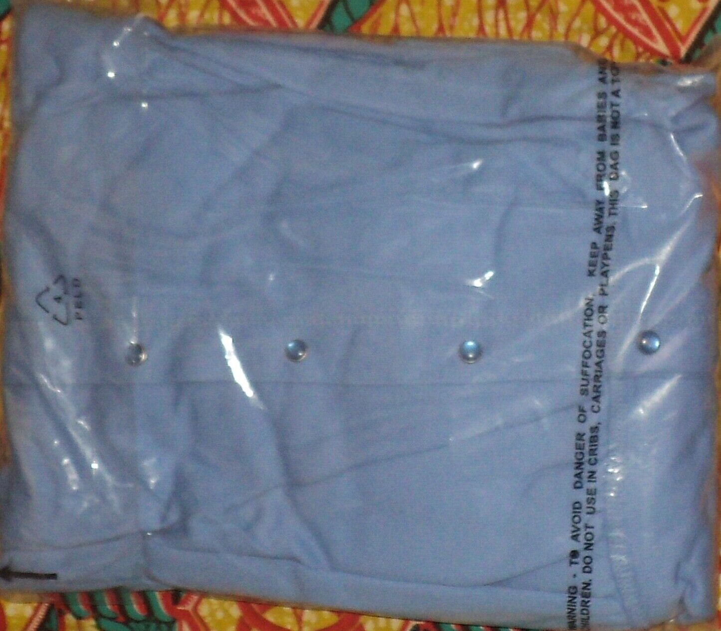 Only Necessities Plus Size French Blue Long Snap Front Knit Lounger Sz 6X(42/44)