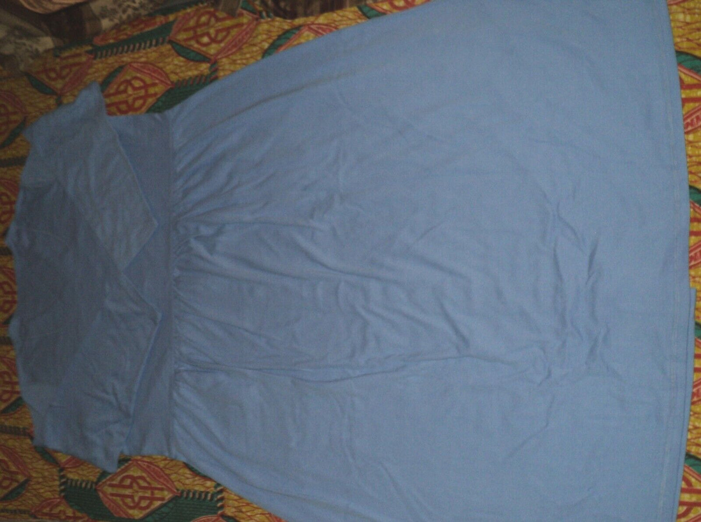 Only Necessities Plus Size French Blue Long Snap Front Knit Lounger Sz 6X(42/44)