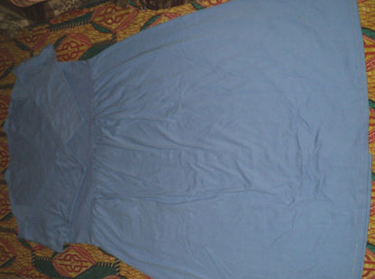 Only Necessities Plus Size French Blue Long Snap Front Knit Lounger Sz 6X(42/44)