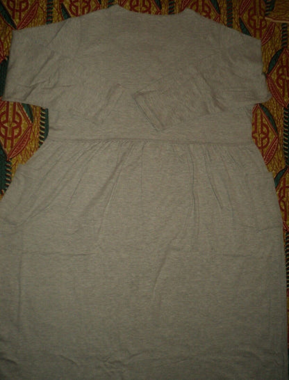 Only Necessities Plus Size Heather Grey Long Snap front Knit Lounger Size 4X