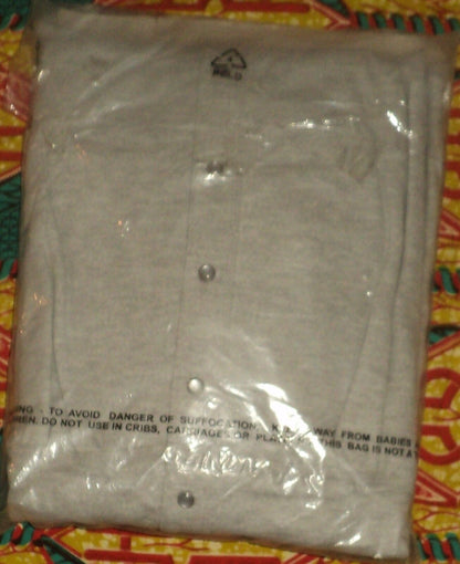 Only Necessities Plus Size Heather Grey Long Snap front Knit Lounger Size 4X