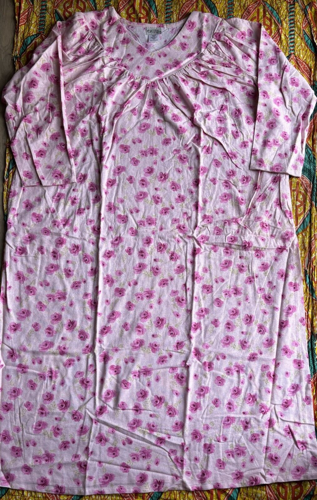 Cozee Corner Plus Size Rose Floral Printed Flannel Nightgown Size 3X(24W/26W)