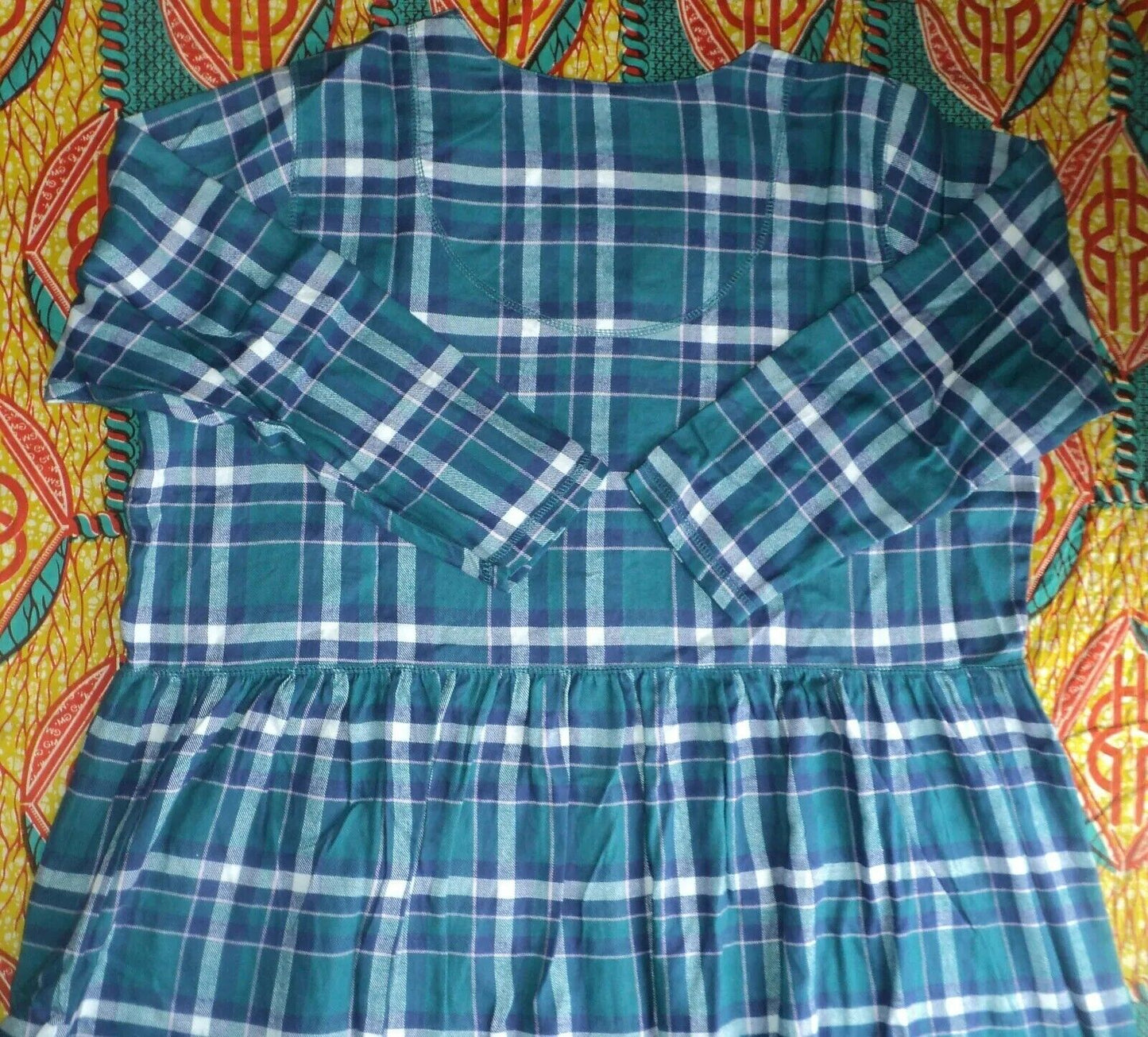 Only Necessities Plus Size Evening Blue Plaid Flannel Snap-Front Lounger Size 5X