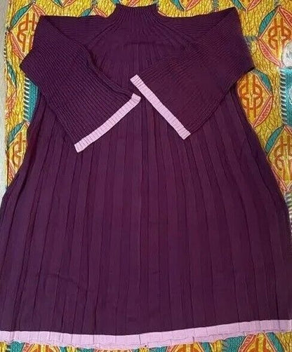 Roaman’s Plus Size Dark Berry Light Berry Swing Sweater Dress Size L(18/20)