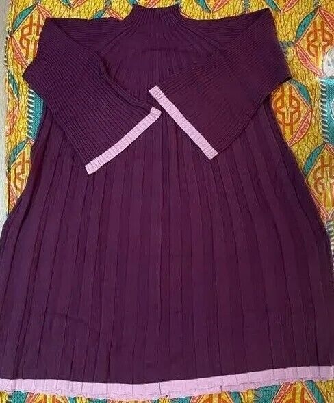 Roaman’s Plus Size Dark Berry Light Berry Swing Sweater Dress Size 3X(30/32)