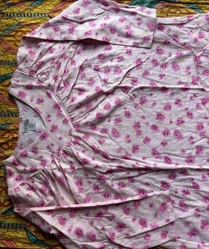 Cozee Corner Plus Size Rose Floral Printed Flannel Nightgown Size 4X(28W/30W)