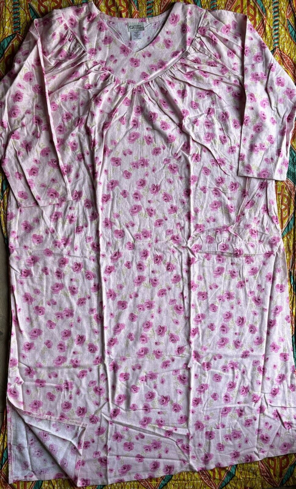 Cozee Corner Plus Size Rose Floral Printed Flannel Nightgown Size 4X(28W/30W)