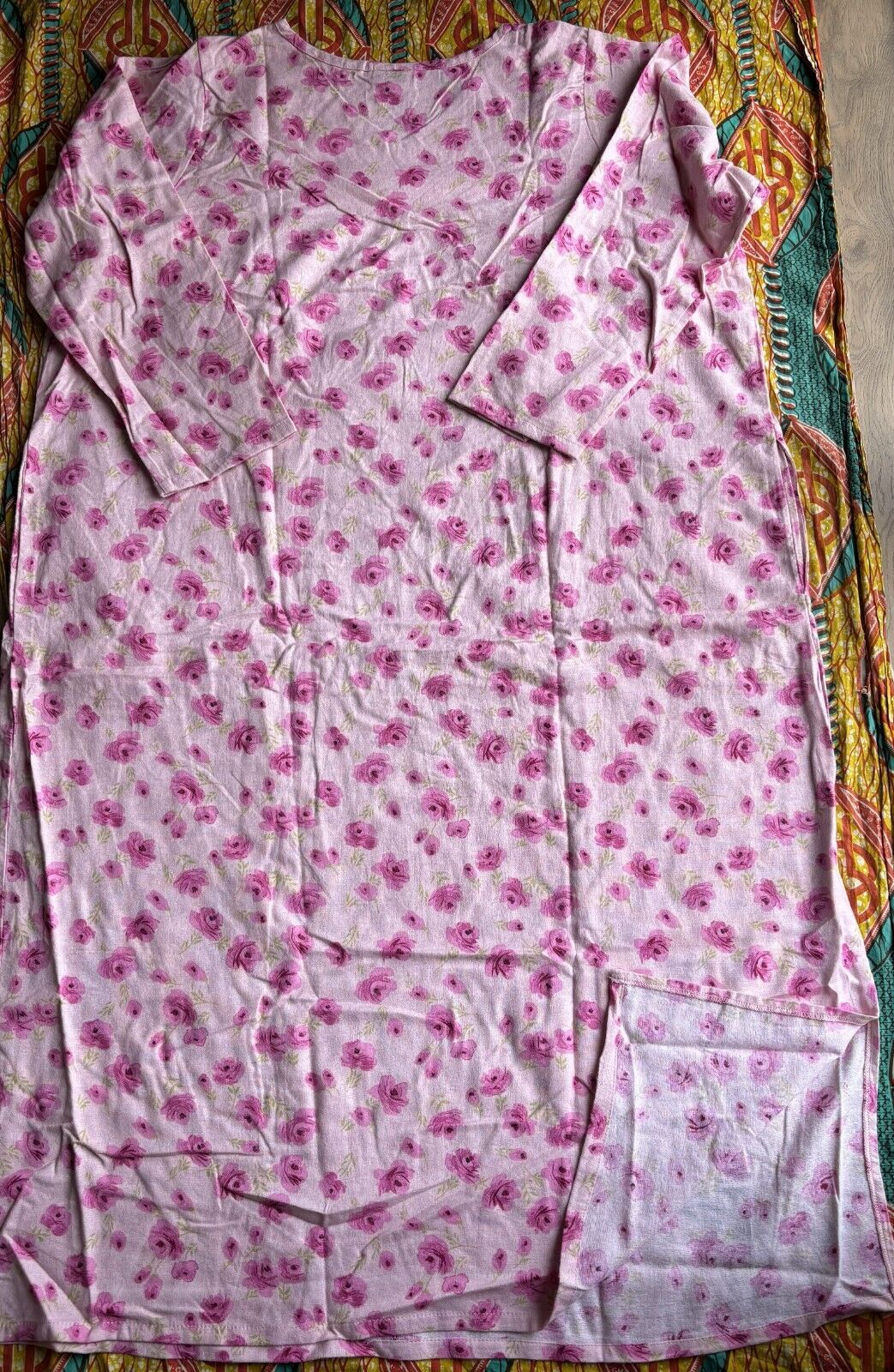 Cozee Corner Plus Size Rose Floral Printed Flannel Nightgown Size 4X(28W/30W)