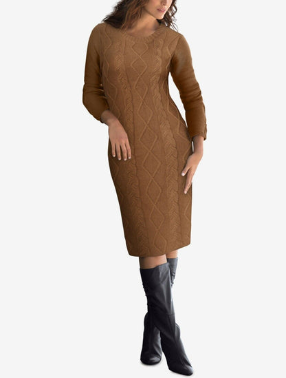 Jessica London Plus size New Sage Cable Knit Long Sleeves Sweater Dress Sz 26/28