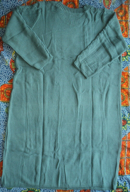 Jessica London Plus size New Sage Cable Knit Long Sleeves Sweater Dress Sz 26/28