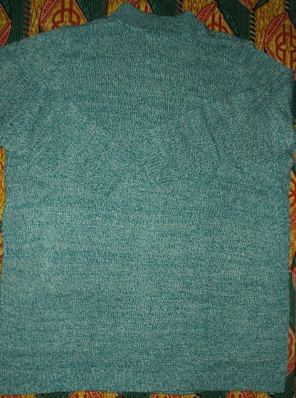 Woman Within Plus Size Deep Turquoise White Marled Sweater Cardigan Size 3X