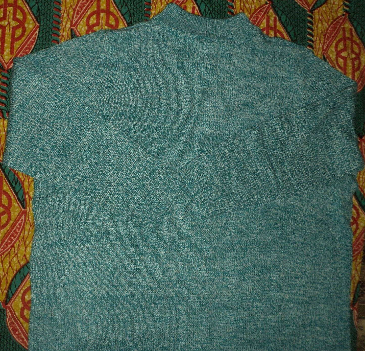 Woman Within Plus Size Deep Turquoise White Marled Sweater Cardigan Size 3X