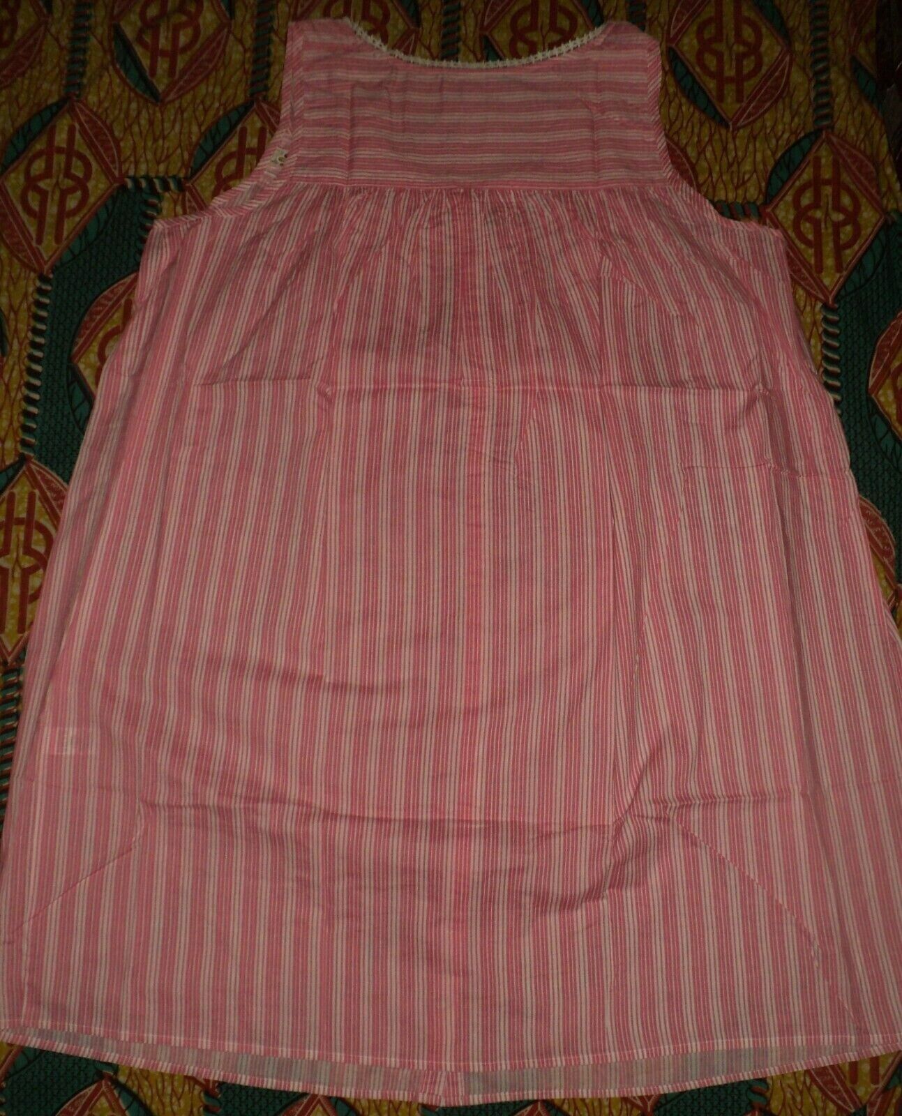 Dreams & Co. Plus Size Peony Petal Stripe Short Sleeveless Nightgown Size 1X