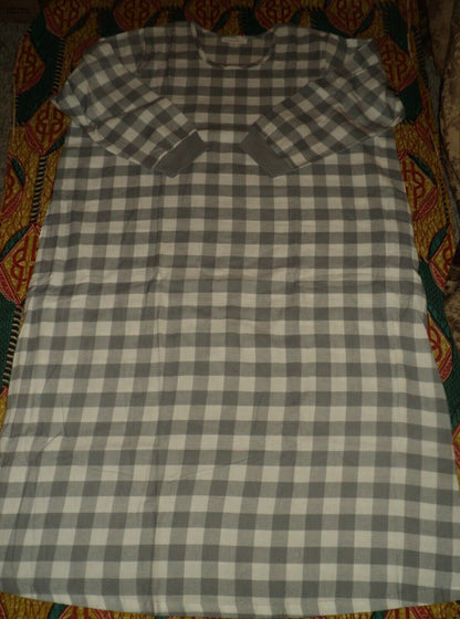 Dreams & Co. Plus Size Grey Buffalo Check Cotton Flannel Lounger Size 1X(22/24)