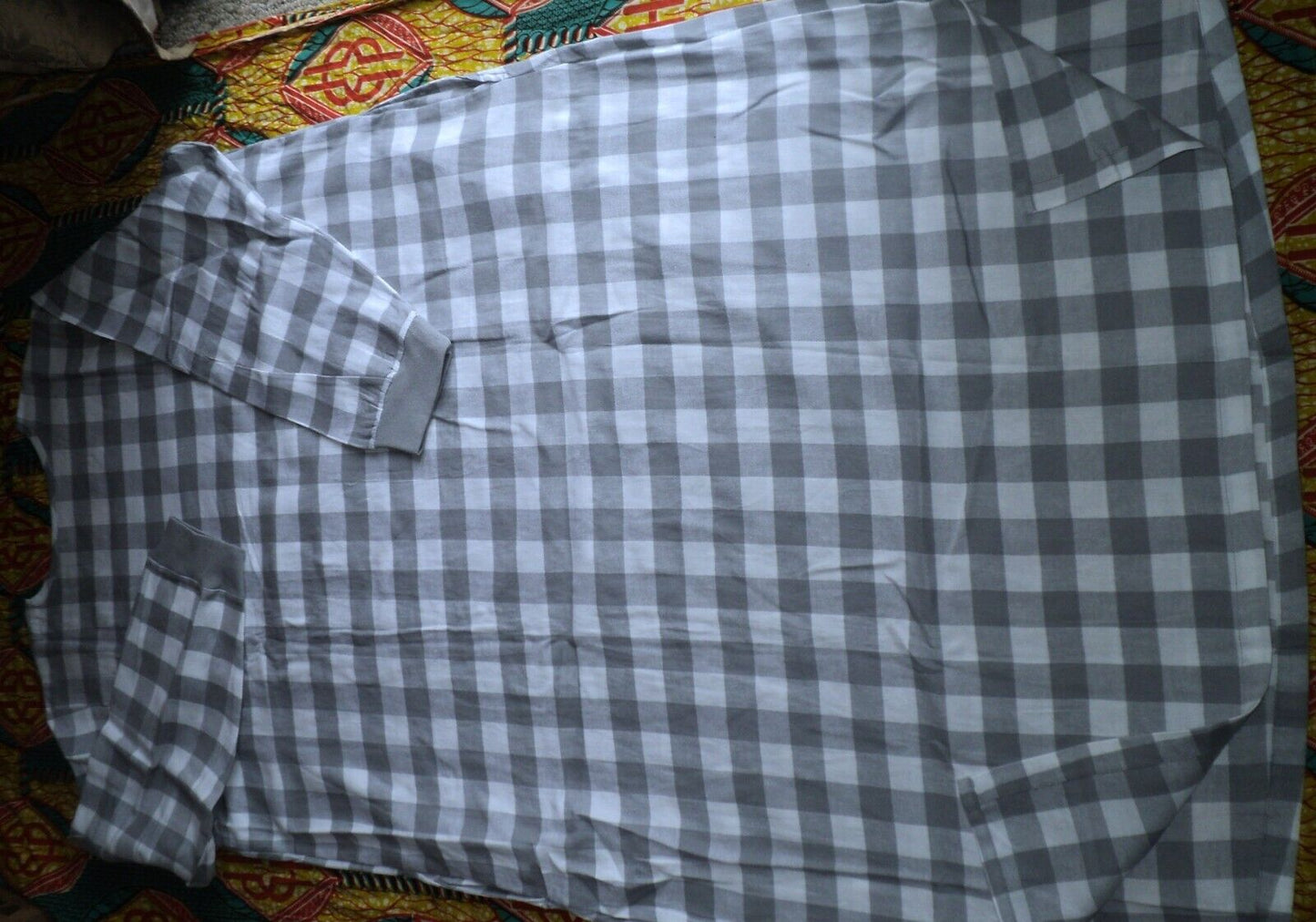 Dreams & Co. Plus Size Grey Buffalo Check Cotton Flannel Lounger Size 1X(22/24)