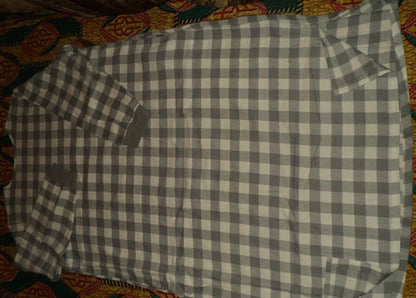 Dreams & Co. Plus Size Grey Buffalo Check Cotton Flannel Lounger Size 1X(22/24)