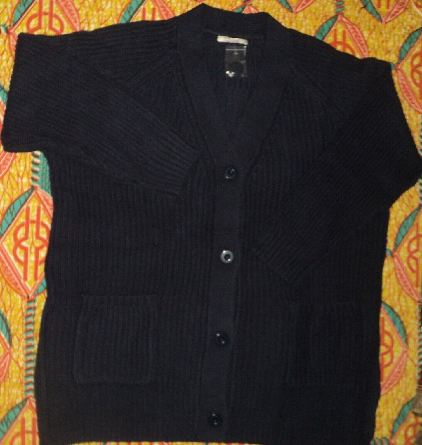 Woman Within Plus Size Navy Long Sleeves Shaker Knit Cardigan Size 3X(30/32)