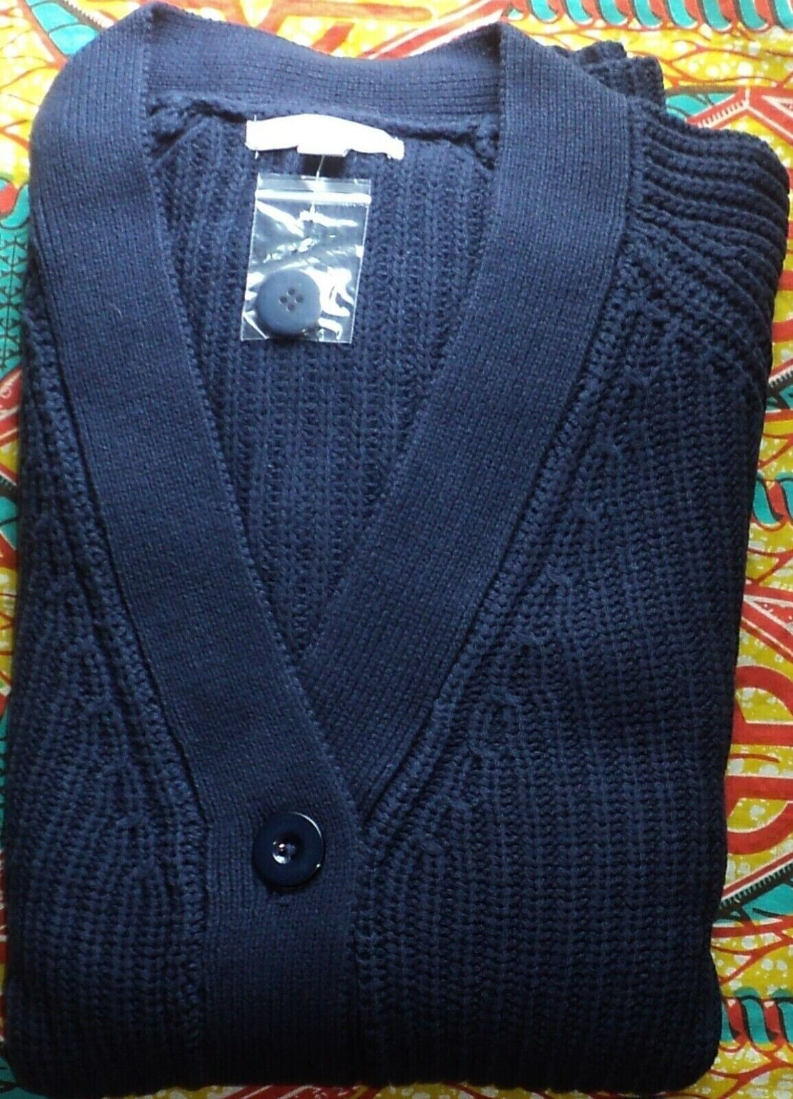 Woman Within Plus Size Navy Long Sleeves Shaker Knit Cardigan Size 3X(30/32)