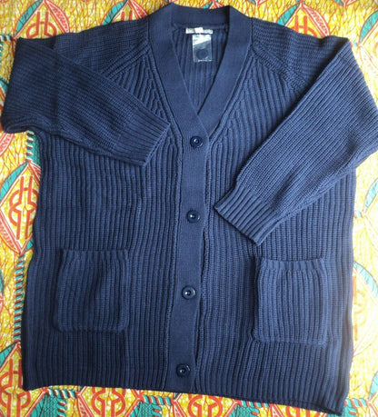 Woman Within Plus Size Navy Long Sleeves Shaker Knit Cardigan Size 3X(30/32)