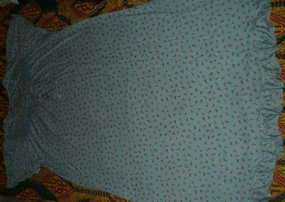 Dreams & Co. Plus Size Sky Blue Ditsy Long Cotton Knit Nightgown Size 6X(42/44)