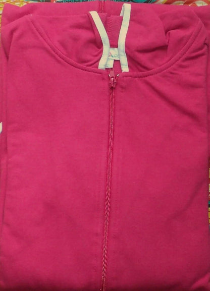 Dreams & Co. Plus Size Pink Burst 3/4 Sleeves Long Hooded Robe Size 6X(42/44)