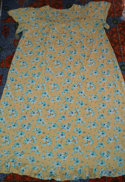 Dreams & Co. Plus Size Banana Blossom Long Cotton Knit Nightgown Size 1X-22/24