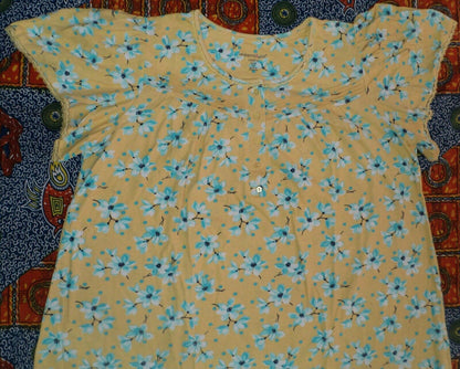 Dreams & Co. Plus Size Banana Blossom Long Cotton Knit Nightgown Size 1X-22/24