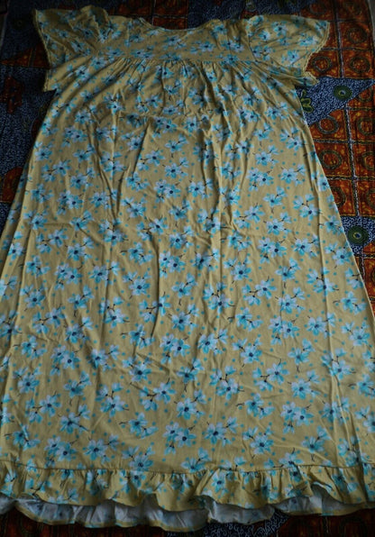 Dreams & Co. Plus Size Banana Blossom Long Cotton Knit Nightgown Size 1X-22/24
